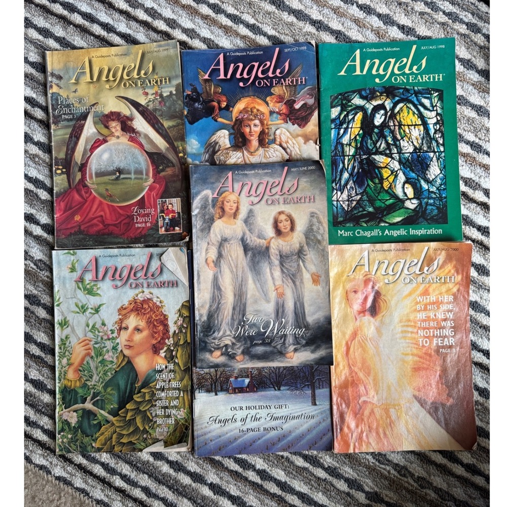 7 Vintage Angels on Earth Magazines Guideposts 1998-2000 Inspirational Religious